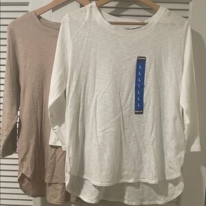 NWT Kirkland Cream and Tan Tee Bundle